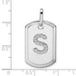 Diamond Initial S Dog Tag Charm - WBC