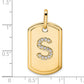 Diamond Initial S Dog Tag Charm - WBC