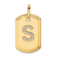 Diamond Initial S Dog Tag Charm - WBC