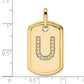 Diamond Initial U Dog Tag Charm - WBC