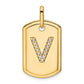 Diamond Initial V Dog Tag Charm - WBC