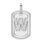 Diamond Initial W Dog Tag Charm - WBC