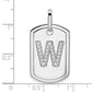 Diamond Initial W Dog Tag Charm - WBC