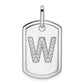 Diamond Initial W Dog Tag Charm - WBC