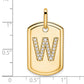 Diamond Initial W Dog Tag Charm - WBC