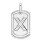 Diamond Initial X Dog Tag Charm - WBC