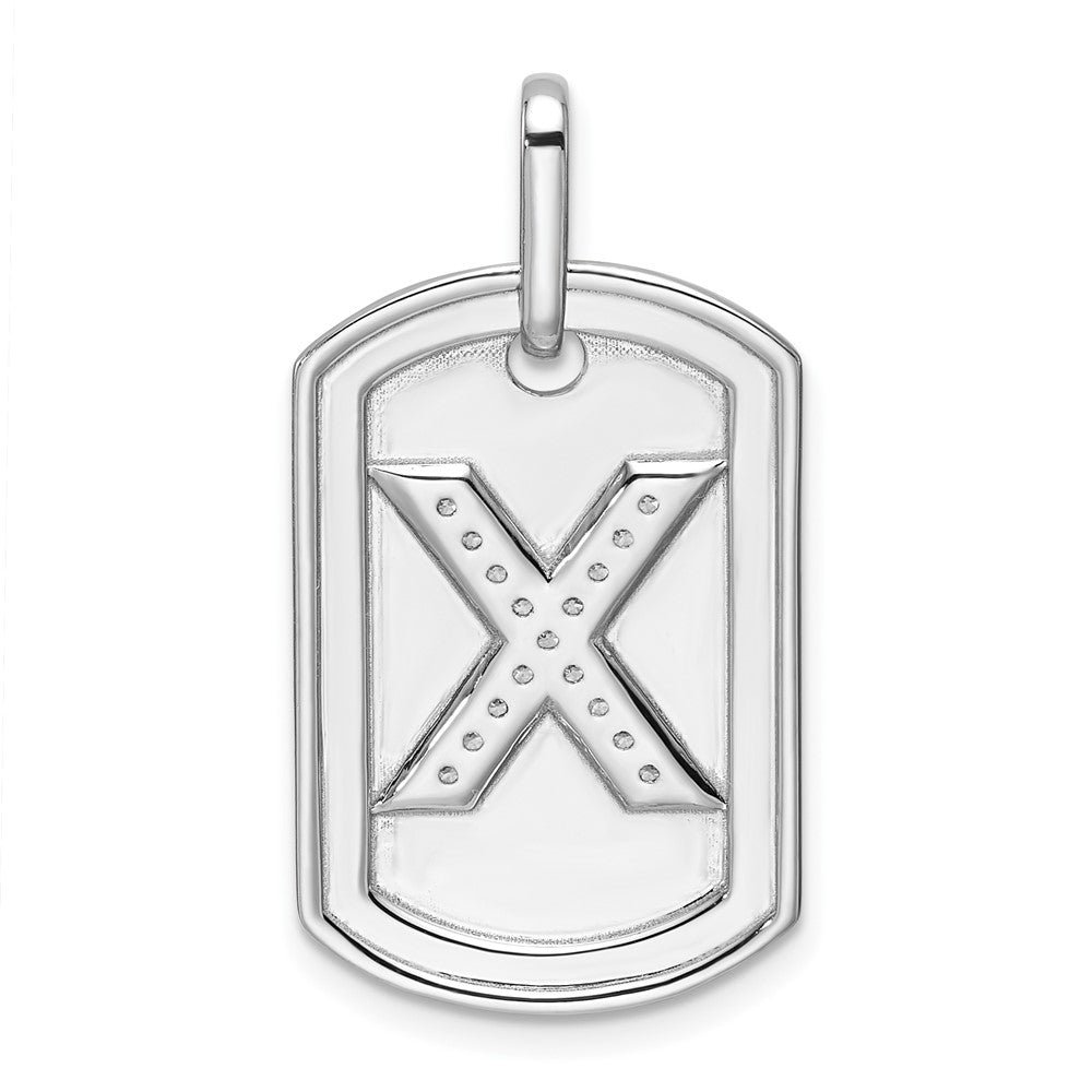 Diamond Initial X Dog Tag Charm - WBC