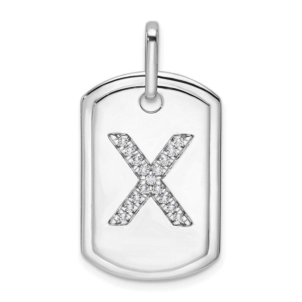 Diamond Initial X Dog Tag Charm - WBC