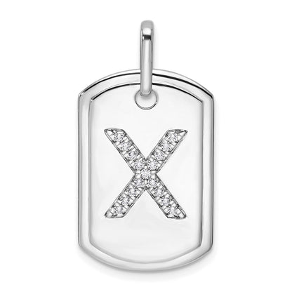 Diamond Initial X Dog Tag Charm - WBC