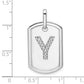 Diamond Initial Y Dog Tag Charm - WBC