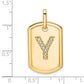 Diamond Initial Y Dog Tag Charm - WBC