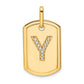 Diamond Initial Y Dog Tag Charm - WBC