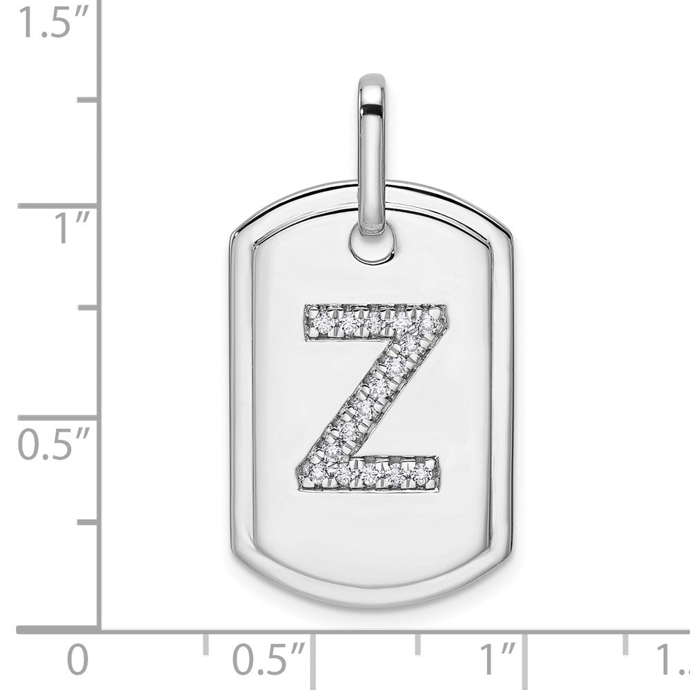 Diamond Initial Z Dog Tag Charm - WBC