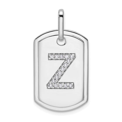 Diamond Initial Z Dog Tag Charm - WBC
