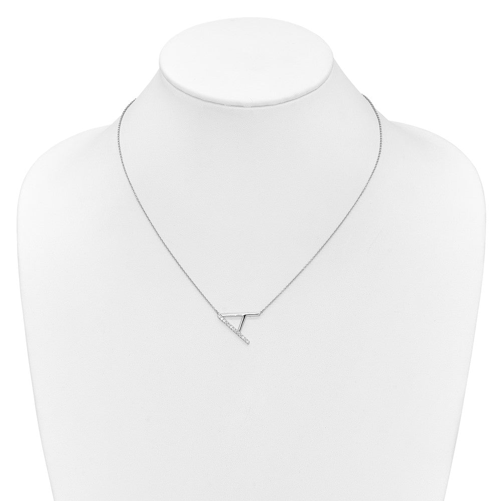 Sideways Diamond Initial A Necklace - WBC