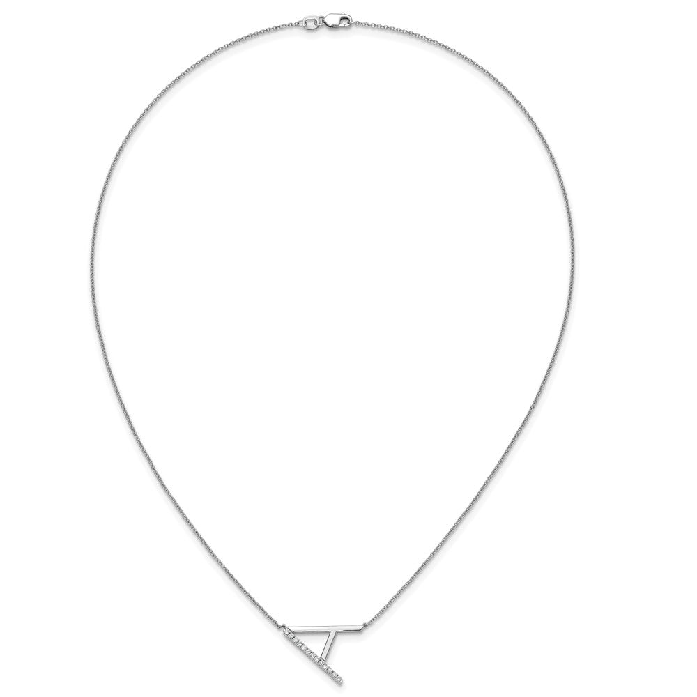 Sideways Diamond Initial A Necklace - WBC