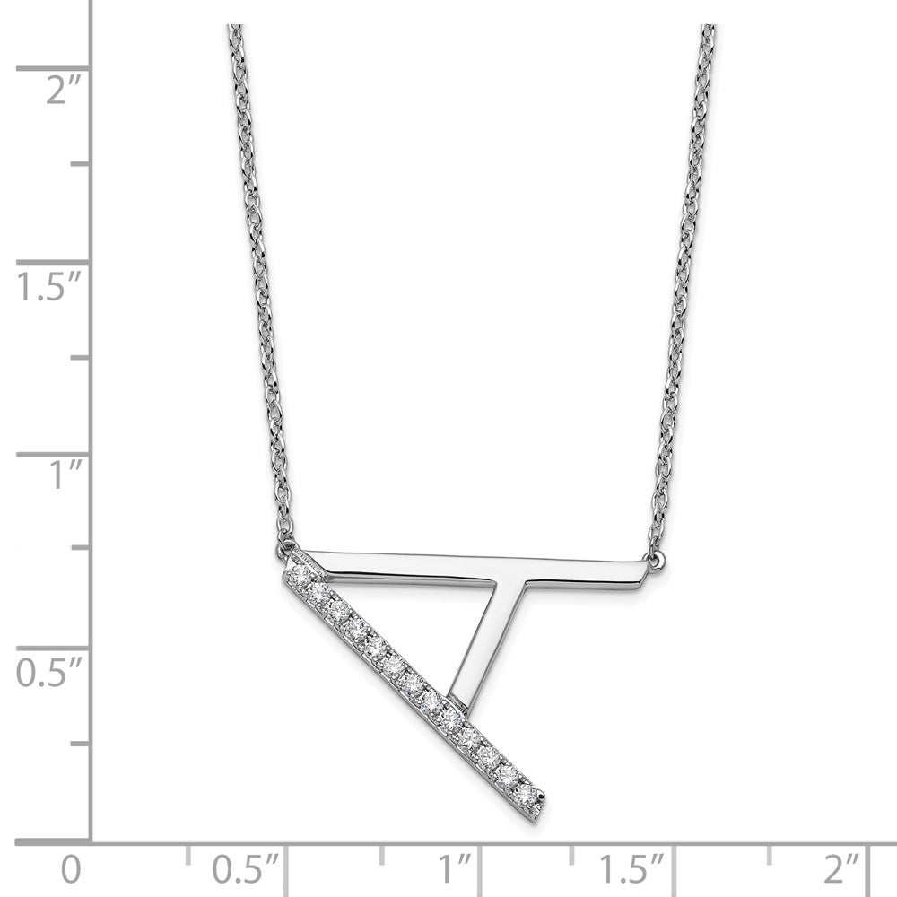 Sideways Diamond Initial A Necklace - WBC