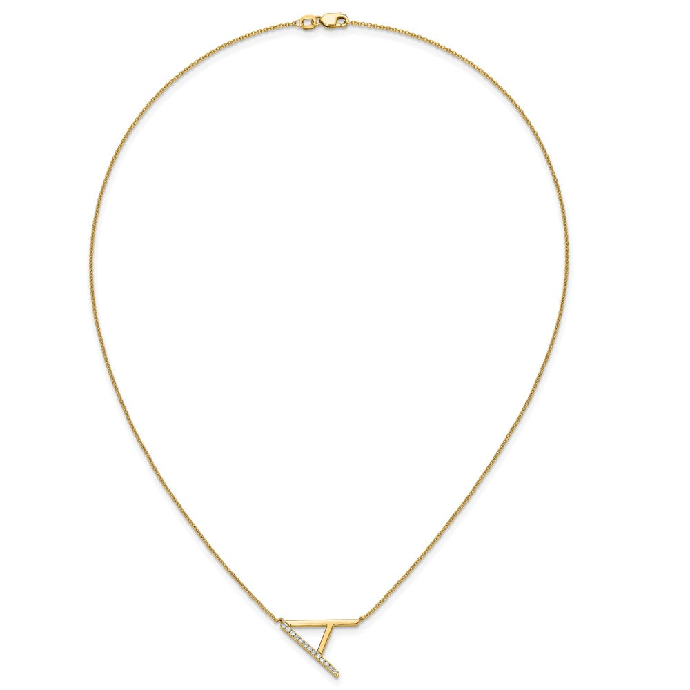 Sideways Diamond Initial A Necklace - WBC