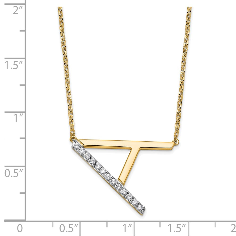 Sideways Diamond Initial A Necklace - WBC
