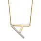 Sideways Diamond Initial A Necklace - WBC