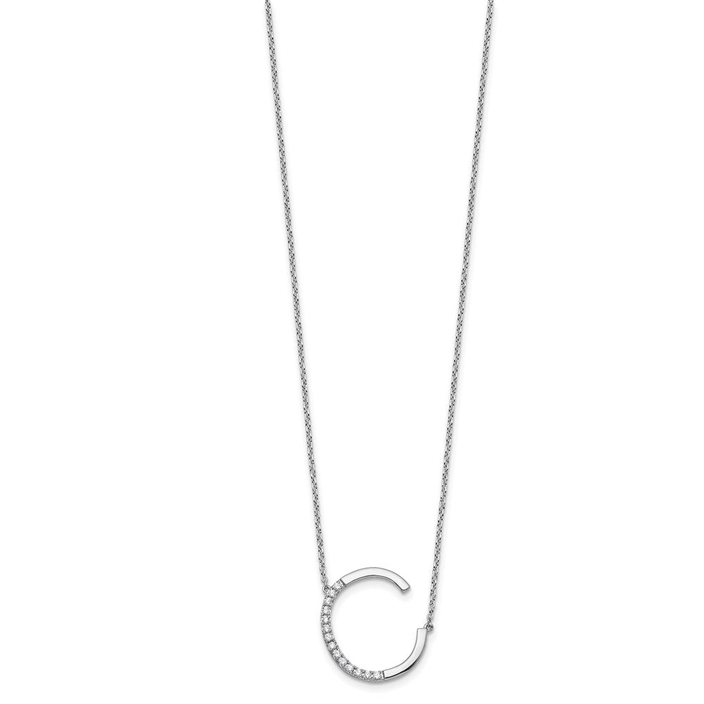 Sideways Diamond Initial C Necklace - WBC