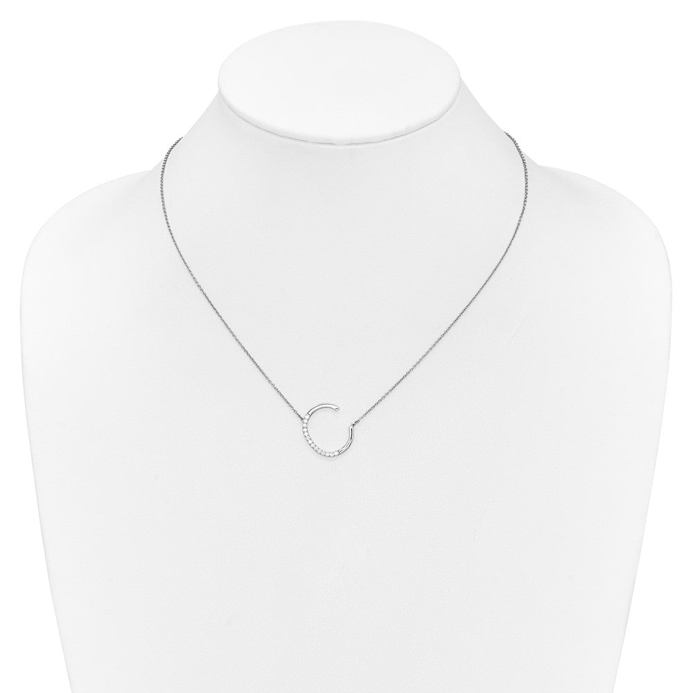 Sideways Diamond Initial C Necklace - WBC