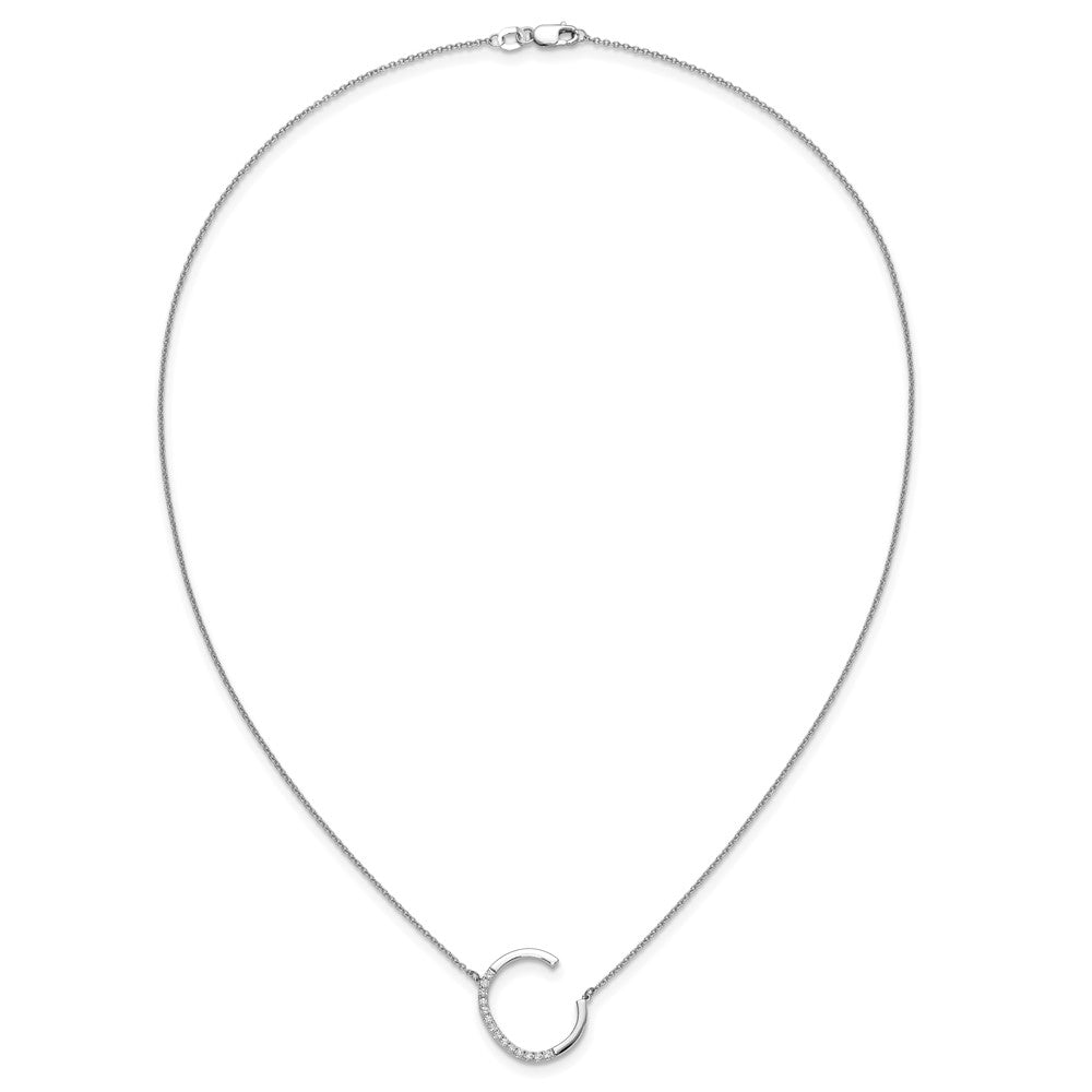Sideways Diamond Initial C Necklace - WBC
