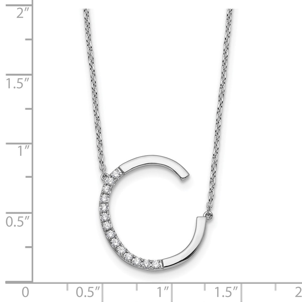 Sideways Diamond Initial C Necklace - WBC