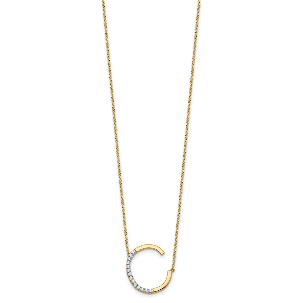 Sideways Diamond Initial C Necklace - WBC