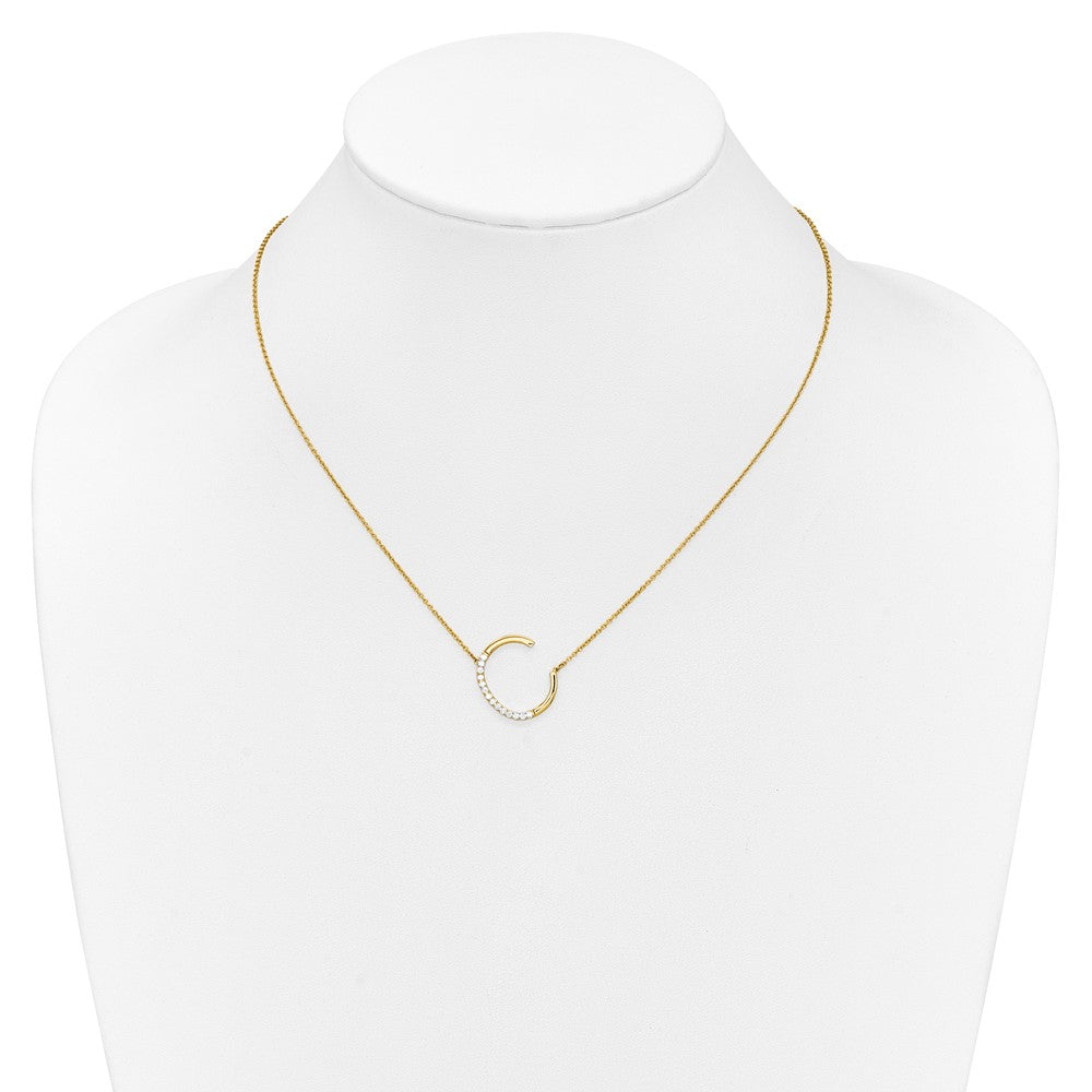 Sideways Diamond Initial C Necklace - WBC