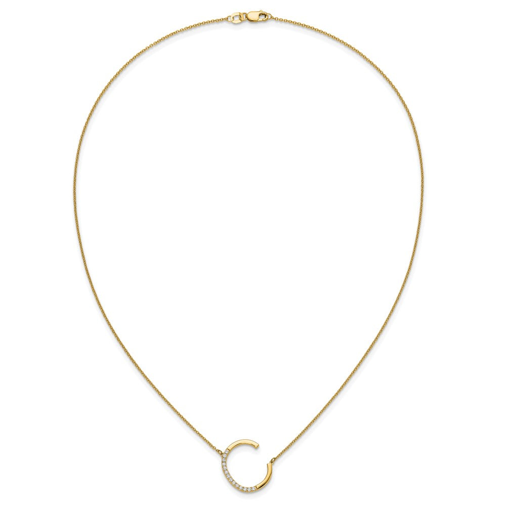 Sideways Diamond Initial C Necklace - WBC
