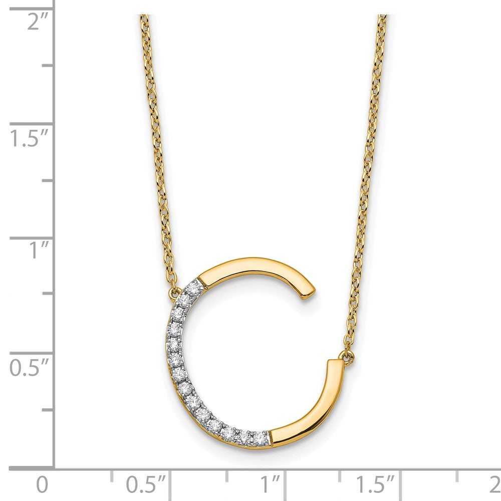 Sideways Diamond Initial C Necklace - WBC