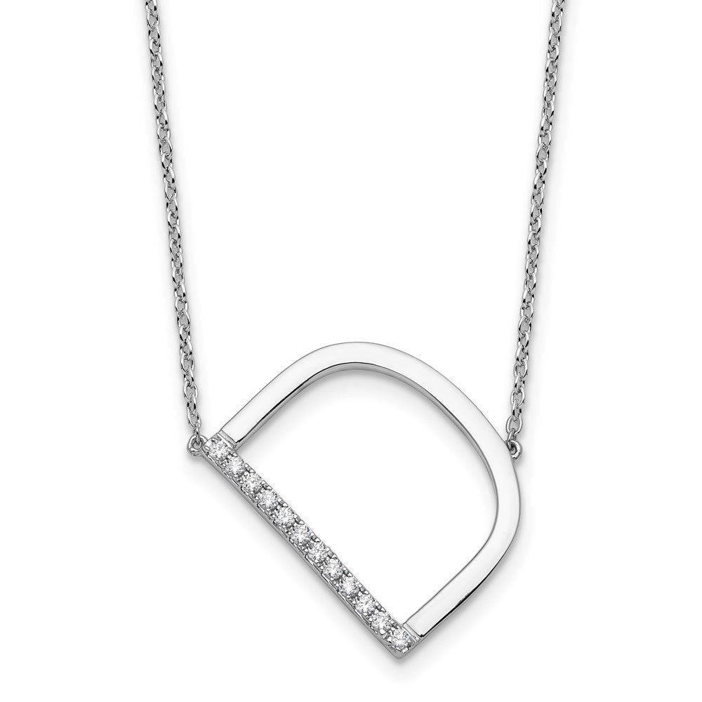 Sideways Diamond Initial D Necklace - WBC