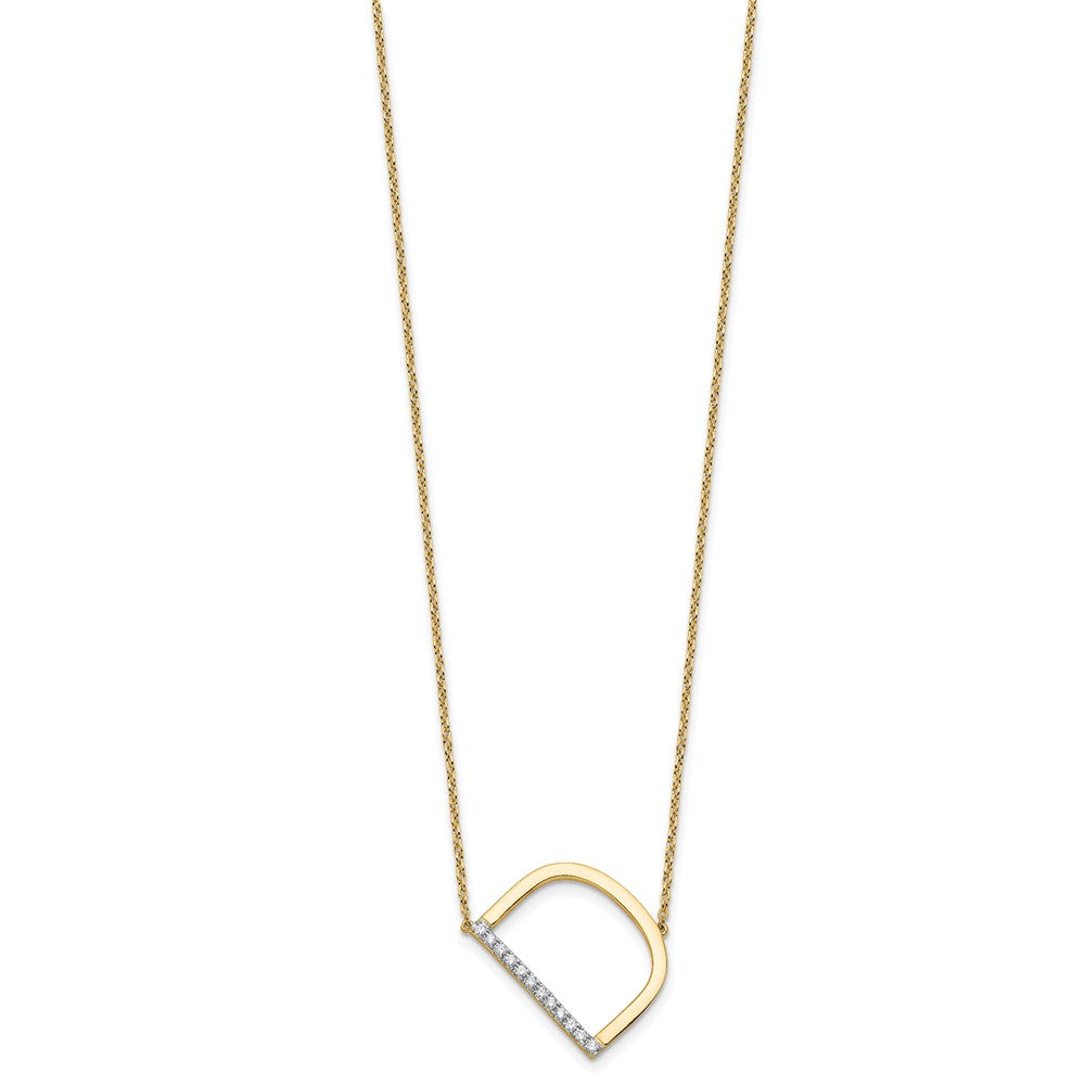 Sideways Diamond Initial D Necklace - WBC