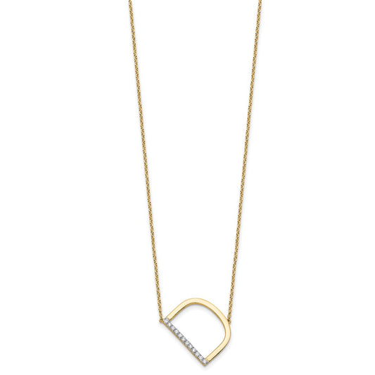 Sideways Diamond Initial D Necklace - WBC