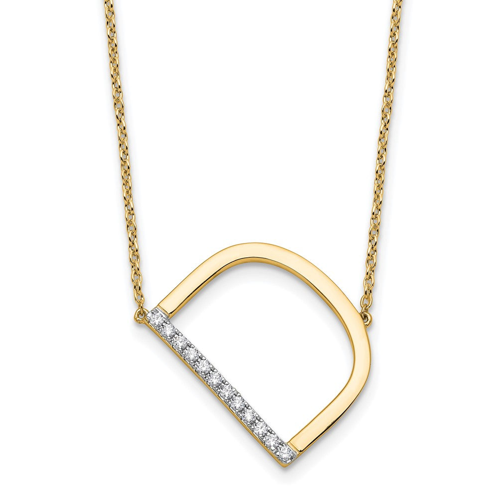 Sideways Diamond Initial D Necklace - WBC