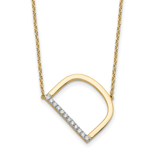 Sideways Diamond Initial D Necklace - WBC