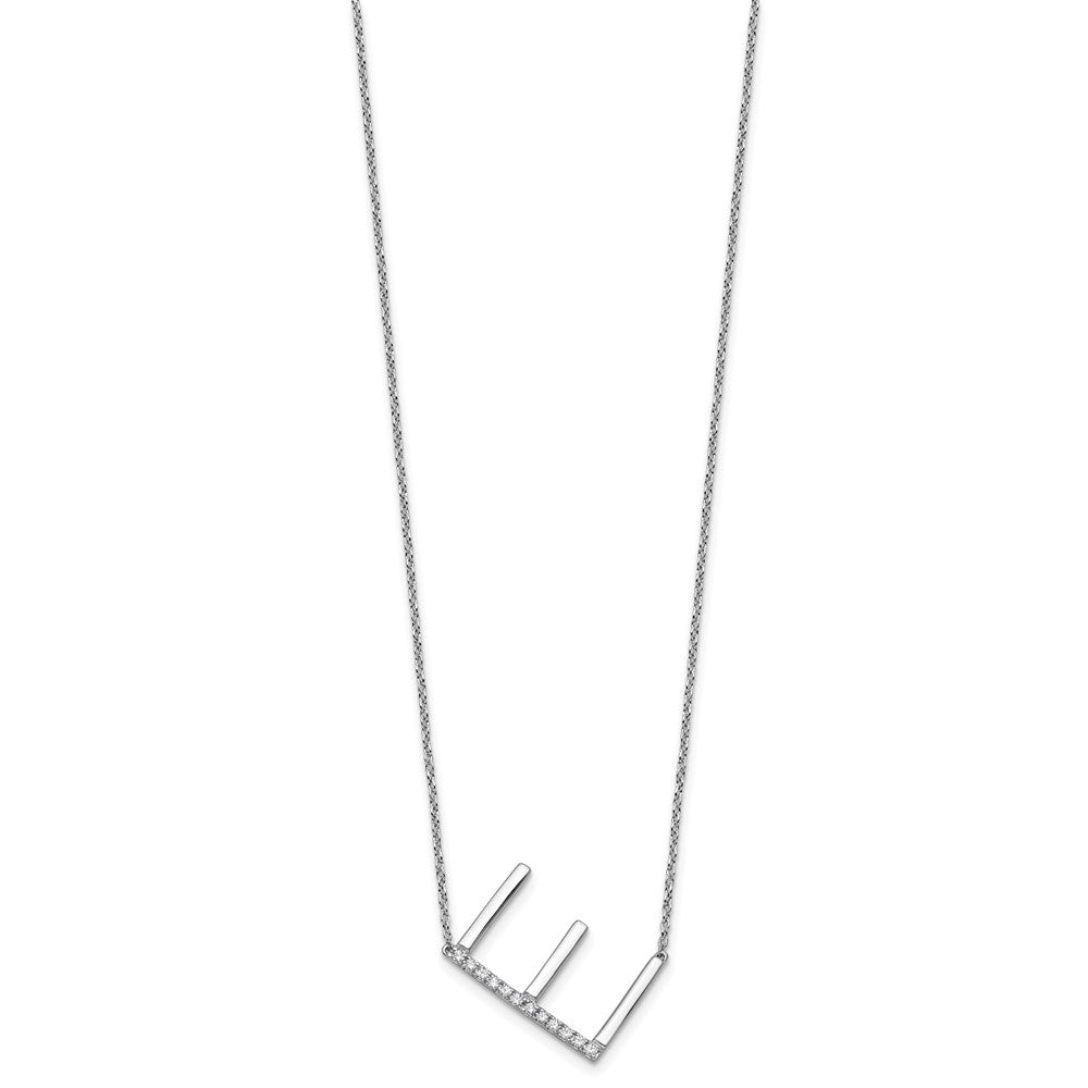 Sideways Diamond Initial E Necklace - WBC