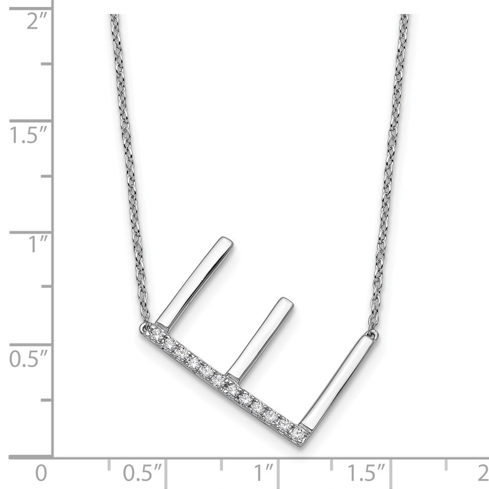 Sideways Diamond Initial E Necklace - WBC