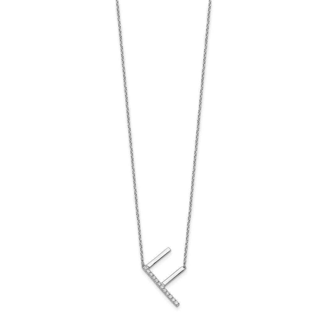 Sideways Diamond Initial F Necklace - WBC