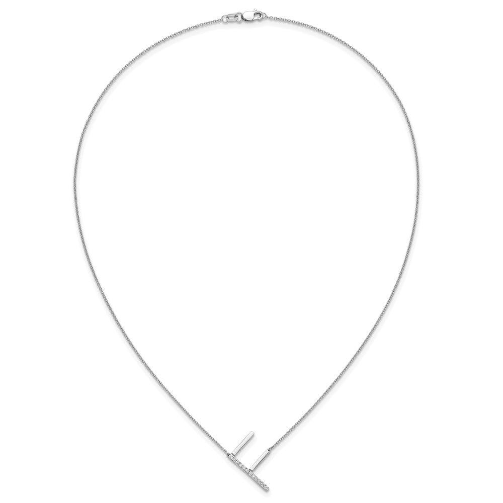 Sideways Diamond Initial F Necklace - WBC