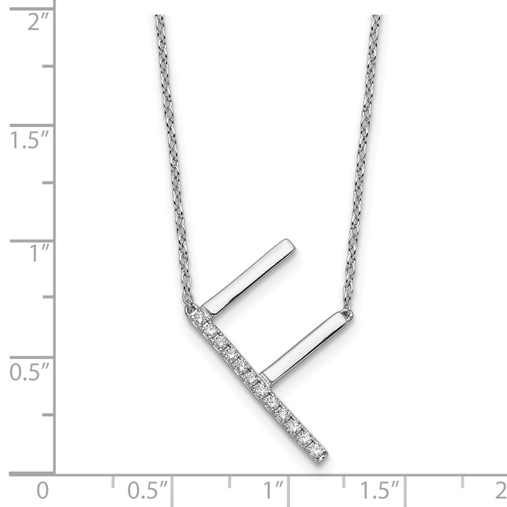 Sideways Diamond Initial F Necklace - WBC