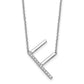 Sideways Diamond Initial F Necklace - WBC