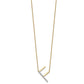 Sideways Diamond Initial F Necklace - WBC