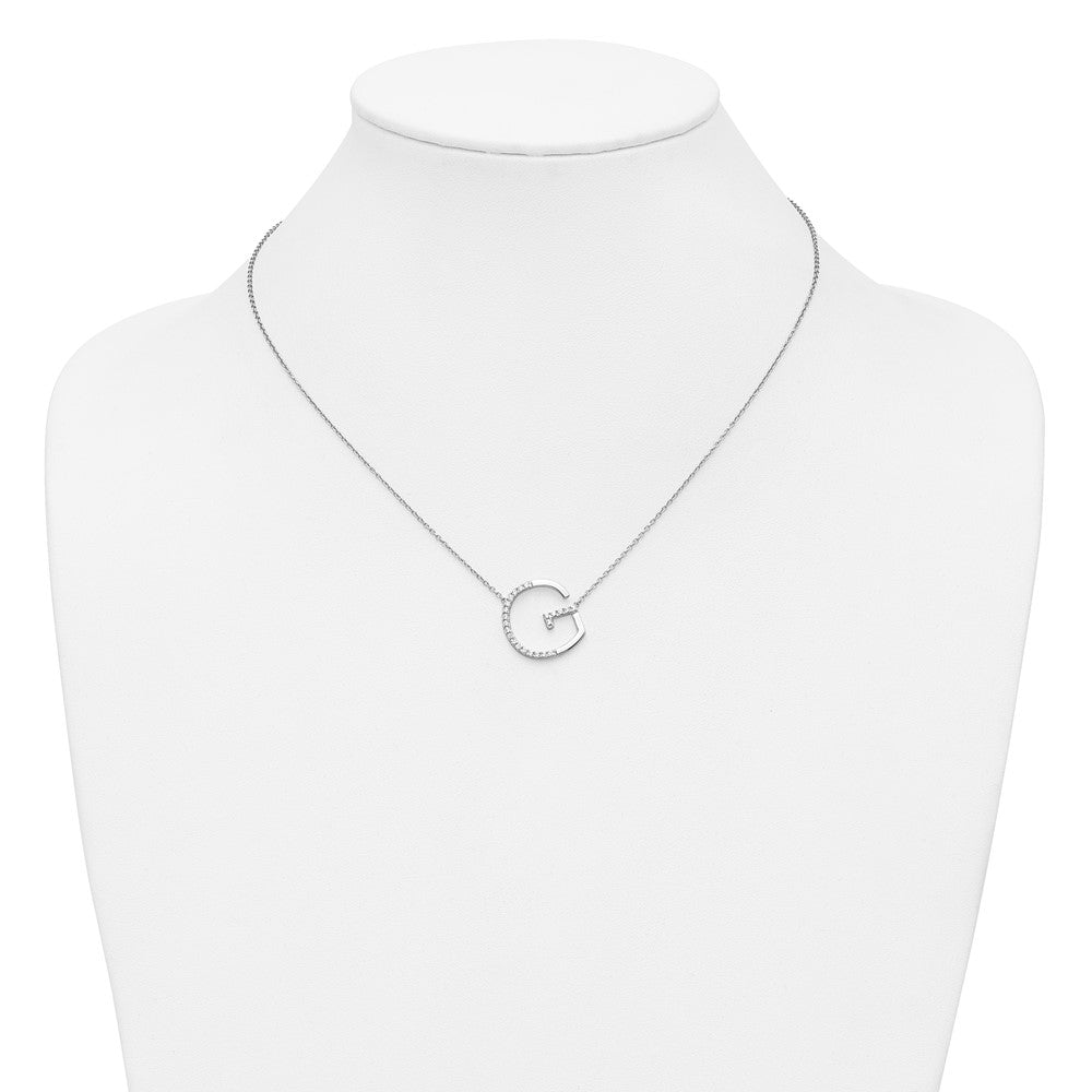 Sideways Diamond Initial G Necklace - WBC