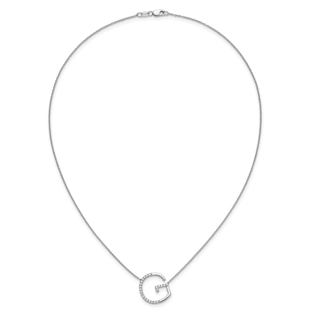 Sideways Diamond Initial G Necklace - WBC