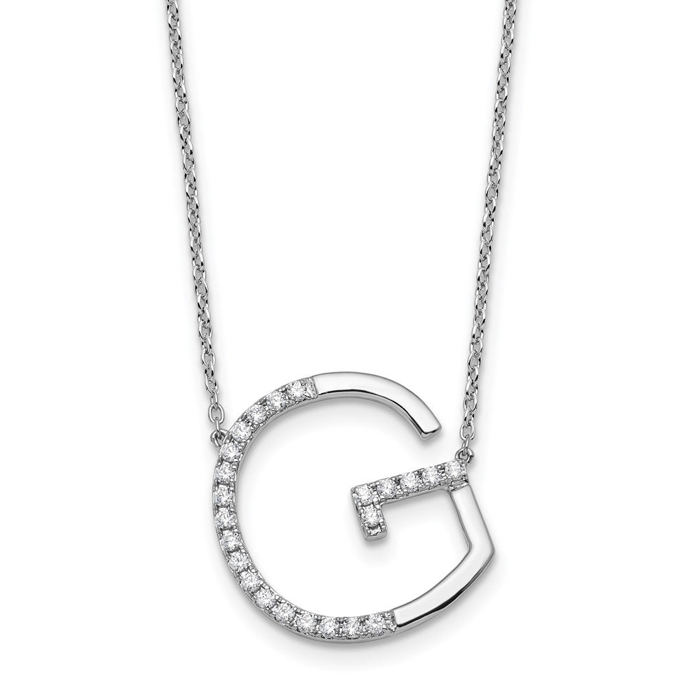 Sideways Diamond Initial G Necklace - WBC