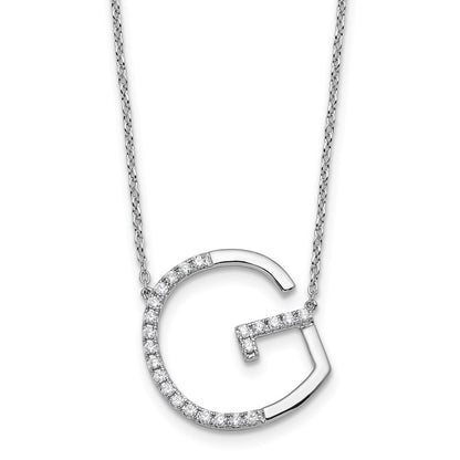 Sideways Diamond Initial G Necklace - WBC