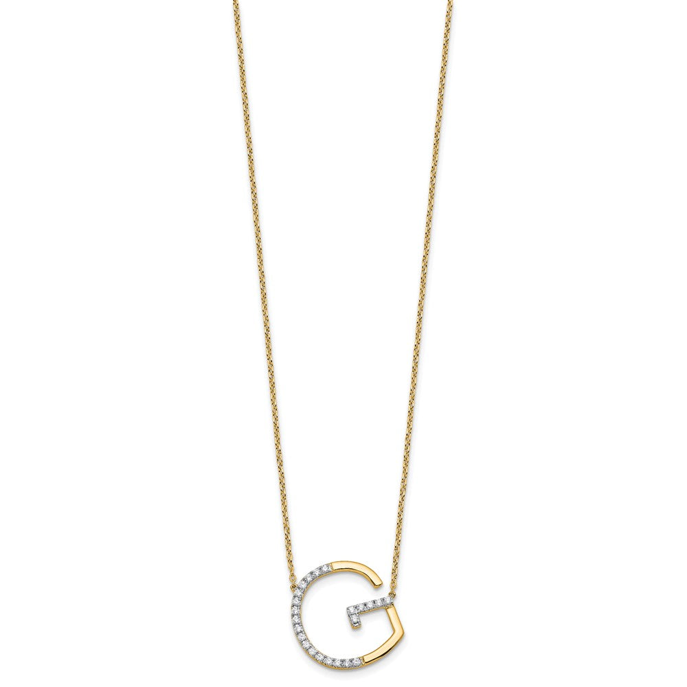 Sideways Diamond Initial G Necklace - WBC