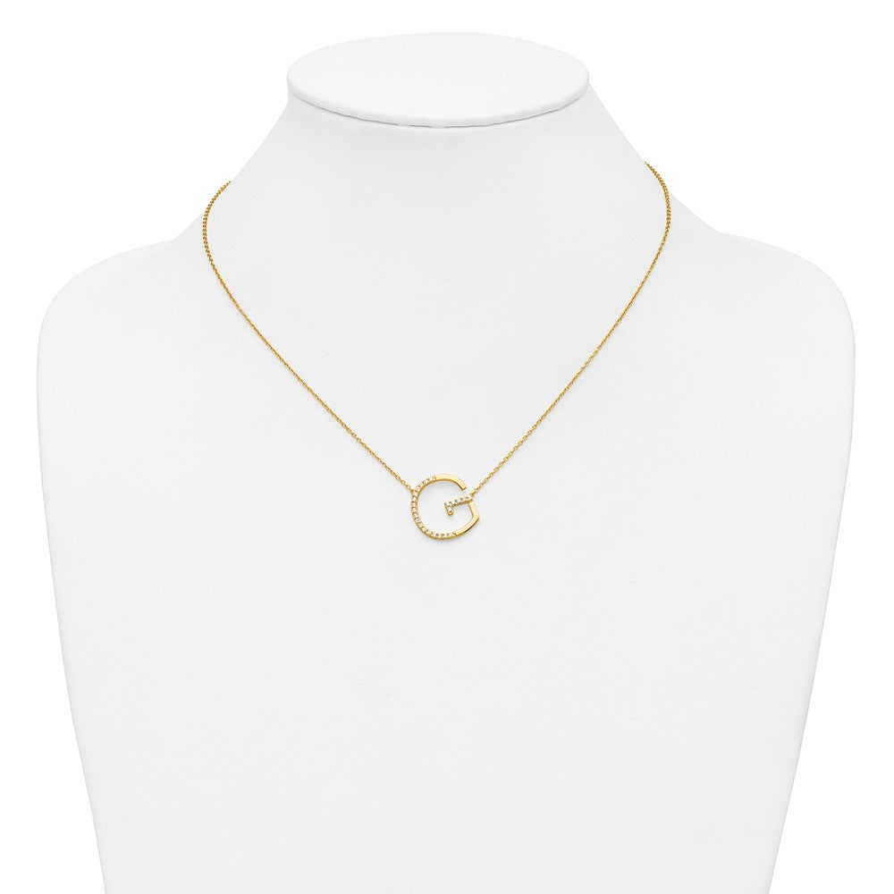 Sideways Diamond Initial G Necklace - WBC